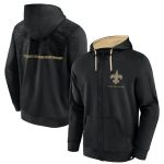 New Orleans Saints Black Defender Evo Full-Zip Hoodie