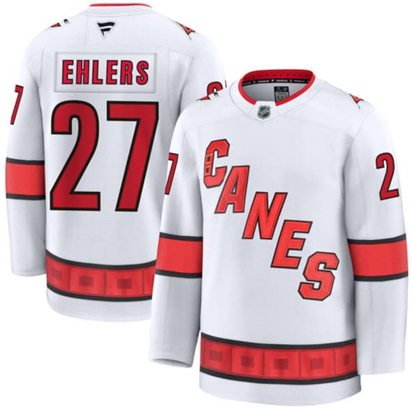 Carolina Hurricanes #27 Nikolaj Ehlers White 2024-25 Away Stitched Jersey