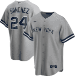 New York Yankees Grey #24 Gary S¨¢nchez Cool Base Stitched Jersey.