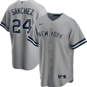 New York Yankees Grey #24 Gary S¨¢nchez Cool Base Stitched Jersey.