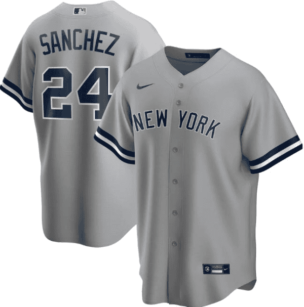 New York Yankees Grey #24 Gary S¨¢nchez Cool Base Stitched Jersey.