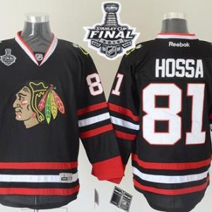 Blackhawks #81 Marian Hossa Black 2015 Stanley Cup Stitched Jersey