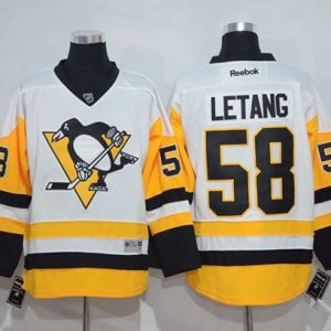 Penguins #58 Kris Letang White New Away Stitched Jersey