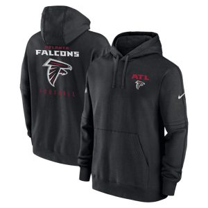 Atlanta Falcons Black Sideline Club Fleece Pullover Hoodie