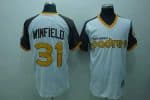 Mitchell And Ness Padres #31 Dave Winfield Stitched White Throwback Jersey