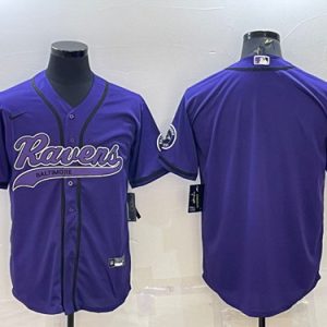 Baltimore Ravens Blank Purple With Patch Cool Base Stitched Baseball Jersey