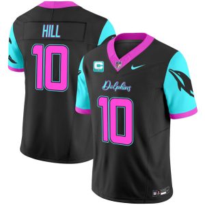 Miami Dolphins #10 Tyreek Hill Black F.U.S.E. With 1-Star C Patch "Miami Vice" Vapor Limited Stitched Jersey
