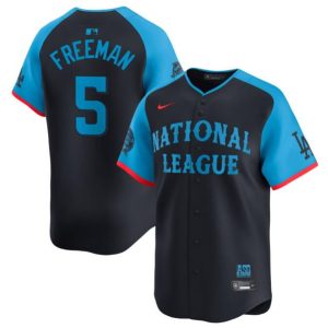 National League #5 Freddie Freeman Navy 2024 All-Star Limited Stitched Jersey