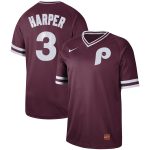 Philadelphia Phillies #3 Bryce Harper Maroon Cooperstown Collection Legend Stitched Jersey