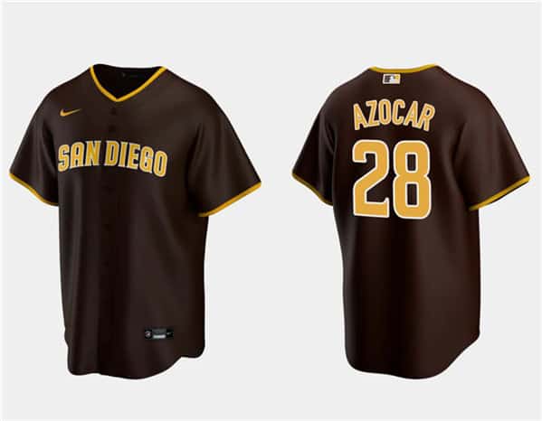 San Diego Padres #28 Jos¨¦ Azocar Brown Cool Base Stitched Jersey