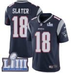 New England Patriots #18 Matt Slater Navy Blue Super Bowl LIII Vapor Untouchable Limited Stitched Jersey