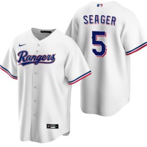 Texas Rangers #5 Corey Seager White Cool Base Stitched Baseball Jersey