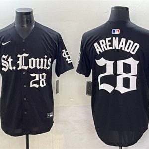 St. Louis Cardinals #28 Nolan Arenado Black 'Gothic Legacy Edition' Vapor Premier Limited Stitched Jersey