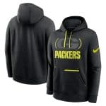 Green Bay Packers Black Volt Pullover Hoodie
