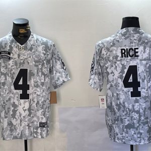 Kansas City Chiefs #4 Rashee Rice 2024 F.U.S.E. Arctic Camo Salute To Service Limited Stitched Jersey