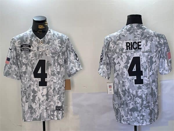 Kansas City Chiefs #4 Rashee Rice 2024 F.U.S.E. Arctic Camo Salute To Service Limited Stitched Jersey