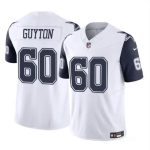 Dallas Cowboys #60 Tyler Guyton White 2024 Draft F.U.S.E Color Rush Limited Stitched Jersey