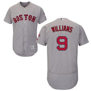 Red Sox #9 Ted Williams Grey Flexbase Authentic Collection Stitched Jersey