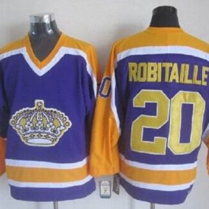 Kings #20 Luc Robitaille Purple CCM Throwback Stitched Jersey