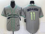 Seattle Seahawks #11 Jaxon Smith-Njigba Gray With Patch Cool Base Stitched Jersey