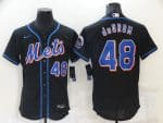 New York Mets #48 Jacob DeGrom Black Flex Base Stitched Jersey
