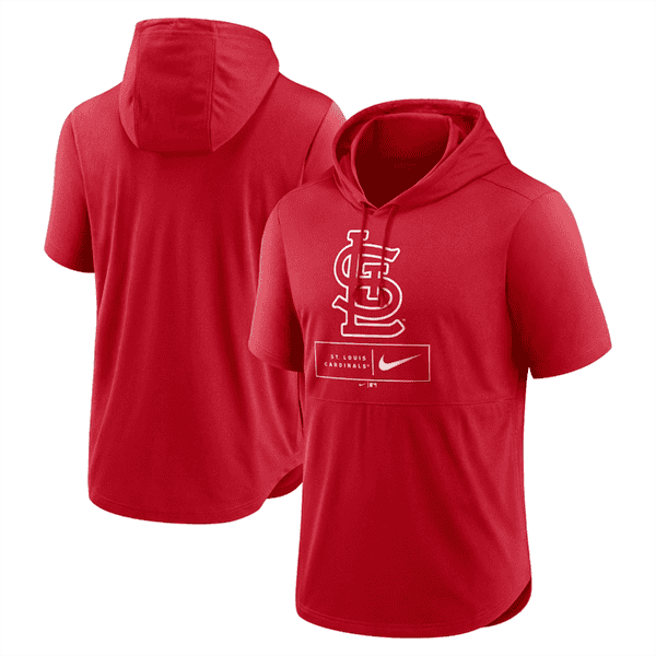 St. Louis Cardinals Red Short Sleeve Pullover Hoodie