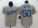 Los Angeles Dodgers #50 Mookie Betts Grey Cool Base Stitched Jersey