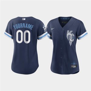 Kansas City Royals Active Player Custom 2022 Navy City Connect Cool Base Stitched Jersey