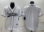 Dallas Cowboys Blank White Cool Base Stitched Baseball Jersey