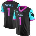 Miami Dolphins #1 Tua Tagovailoa Black F.U.S.E. With 2-Star C Patch "Miami Vice" Vapor Limited Stitched Jersey
