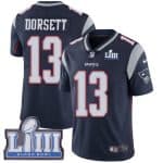 New England Patriots #13 Phillip Dorsett Navy Blue Super Bowl LIII Vapor Untouchable Limited Stitched Jersey