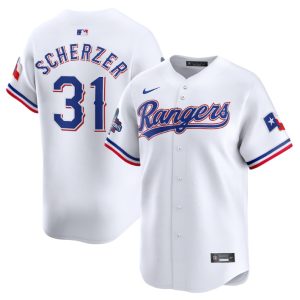 Texas Rangers #31 Max Scherzer White 2023 World Series Champions Stitched Jersey