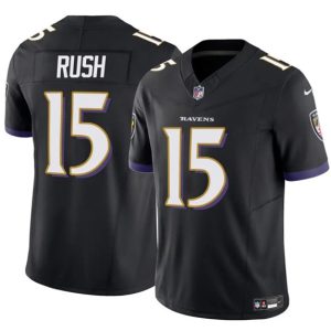 Baltimore Ravens #15 Cooper Rush Black 2025 F.U.S.E Vapor Limited Football Jersey