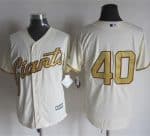 Giants #40 Madison Bumgarner Cream(Gold No.) New Cool Base Stitched Jersey