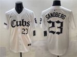 Chicago Cubs #23 Ryne Sandberg White 'Gothic North Side Edition' Vapor Premier Limited Stitched Jersey
