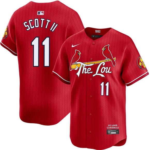 St. Louis Cardinals #11 Victor Scott II Red City Connect Limited Stitched Jersey