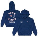 New England Patriots Navy Born X Raised Pullover Hoodie