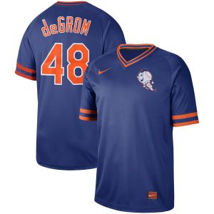 New York Mets #48 Jacob DeGrom Blue Cooperstown Collection Legend Stitched Jersey
