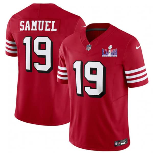 San Francisco 49ers #19 Deebo Samuel New Red 2024 F.U.S.E. Super Bowl LVIII Patch Vapor Untouchable Limited Stitched Jersey