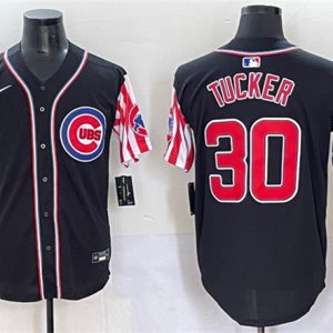 Chicago Cubs #30 Kyle Tucker Black 2025 Independence Day Vapor Premier Limited Stitched Jersey