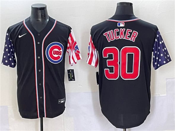 Chicago Cubs #30 Kyle Tucker Black 2025 Independence Day Vapor Premier Limited Stitched Jersey