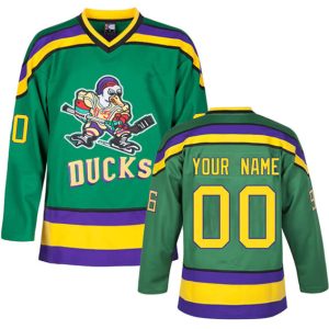 The Mighty Ducks Custom Green Stitched Jersey