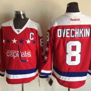Capitals #8 Alex Ovechkin Red Alternate Stitched Jersey