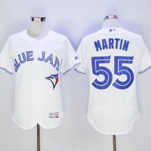 Blue Jays #55 Russell Martin White Flexbase Authentic Collection Stitched Jersey
