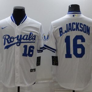 Kansas City Royals #16 Bo Jackson White Cool Base Stitched Jersey