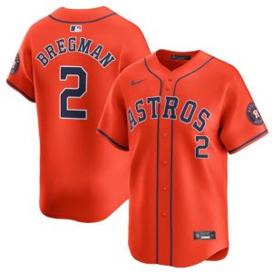 Houston Astros #2 Alex Bregman Orange 2024 Alternate Limited Stitched Jersey