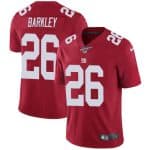 New York Giants 100th #26 Saquon Barkley Red Draft Vapor Untouchable Limited Stitched Jersey