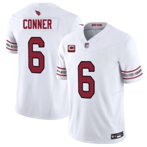 Arizona Cardinals #6 James Conner White 2025 F.U.S.E. With 4-Star C Patch Vapor Untouchable Limited Stitched Jersey