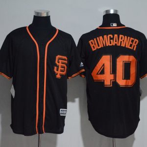 San Francisco Giants #40 Madison Bumgarner Majestic Black Alternate 2017 Cool Base Player Stitched Jersey