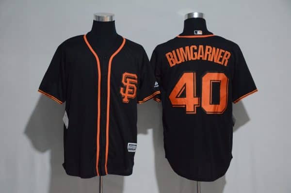 San Francisco Giants #40 Madison Bumgarner Majestic Black Alternate 2017 Cool Base Player Stitched Jersey